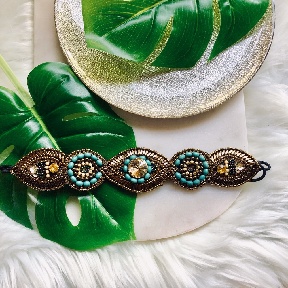 embellished crystal beaded headband